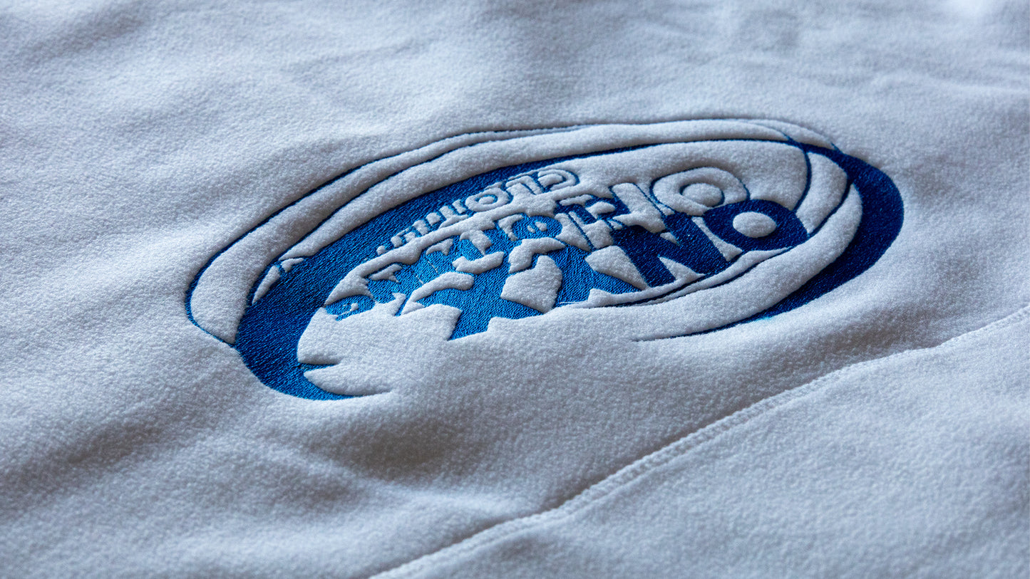 Onyx Unisex - Fleece Zip Up Άσπρο με Γαλάζιο